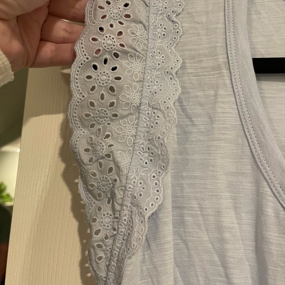 NWT Light blue tank with lace shoulders - Picture 2 of 3